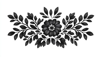 Traditional black Slavic ornament in minimalistic style on a white background sharp corners and detailed symmetry perfect for modern design 
