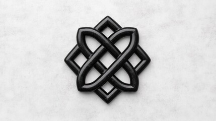 Traditional black Slavic ornament in minimalistic style on a white background sharp corners and detailed symmetry perfect for modern design 