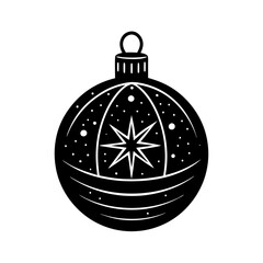Fototapeta premium Christmas Glittering Bauble Charm with white background
