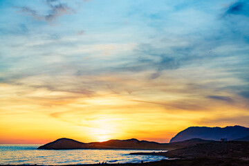 Sunset over sea, Calblanque beach, Spain
