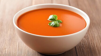 Delicious tomato sauce infused with fresh basil served in a bowl on a rustic wooden table