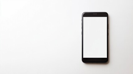 Naklejka premium Mockup of a smartphone on a white background, with a blank screen for custom design placement