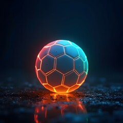Fototapeta premium Illuminated Glow Football for Nighttime Play and Recreation Activities, Perfect for Outdoor Fun and Sports Enjoyment