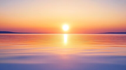 Obraz premium Tranquil Sunset Over Calm Sea with Vibrant Hues