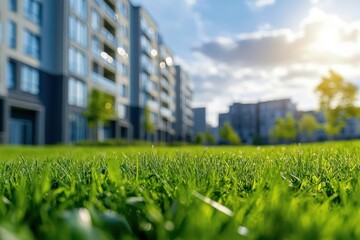 City blending renewable energy technologies with sustainable housing modern eco-friendly urban vision