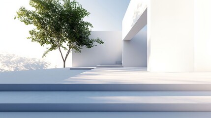 Futuristic, minimalist and streamlined style architectural design.