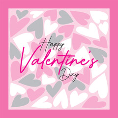 Happy valentine's day card with hearts shape