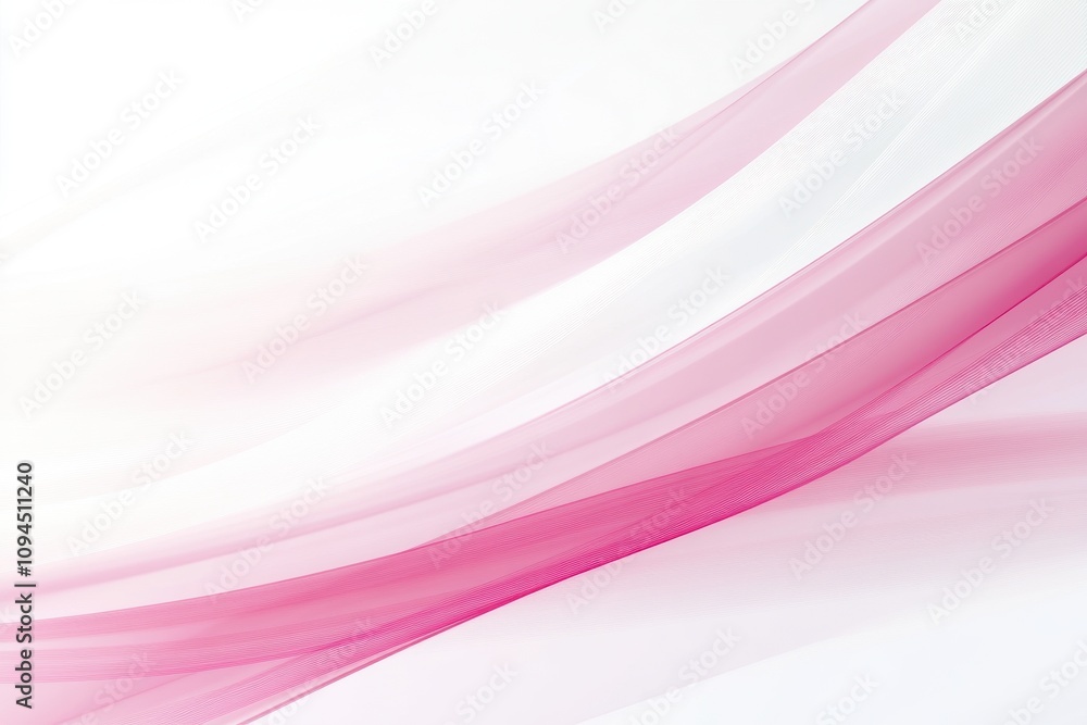 Poster a soft, flowing abstract design with pink and white waves, creating a serene atmosphere.