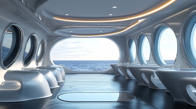 Luxurious Cruise Ship Interiors: Spacious Lounges, Panoramic Views & Elegant Cabins for Travelers' Delight