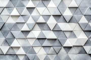 Fototapeta premium A textured wall featuring a pattern of interlocking gray and white triangular tiles.