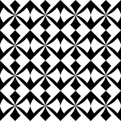 Seamless pattern with geometric motifs in black and white