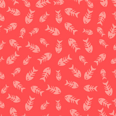 Seamless pattern with pink fish
