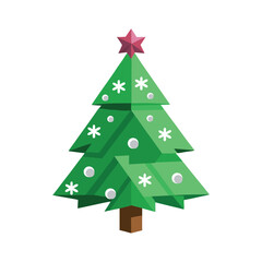 Christmas Tree Vector Illustration Clipart and Cotton Line Art Design4.eps
