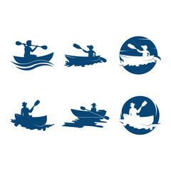 Kayaking Icon vector Illustration