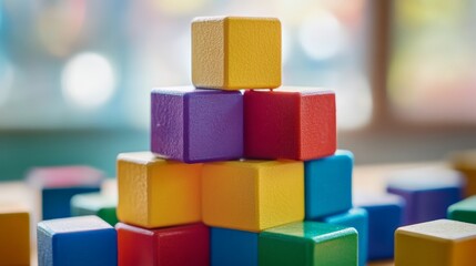 Active learning with toy blocks, kids developing problem-solving skills in an engaging classroom environment