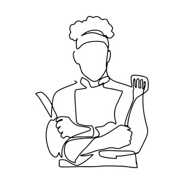 recommend clip art: Professional Chef Decoration Vector Line Art Graphic Design