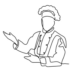 Professional Chef Decoration Vector Line Art Graphic Design