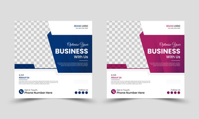 Creative modern business social media post design template