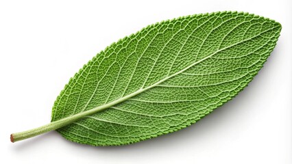 Obraz premium fresh green sage leaf isolated on a transparent background. generative ai 