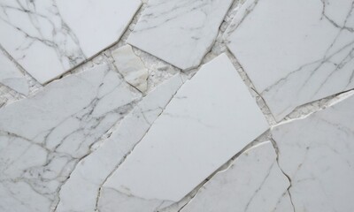 Obraz premium White marble made of fragments and with cracks