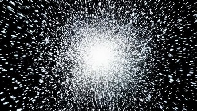 Camera dollies out from a single white pixel on a black background, creating a mesmerizing digital effect with contrasting black and white lighting