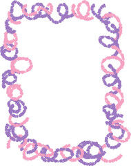 Doodle kids frame, hand drawn scribble decoration border for kindergarten or school album photo. Chidren crayon drawing. Cute color pencil ornament, 