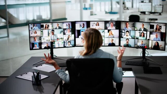 Video Conference Call. Remote Virtual Meeting