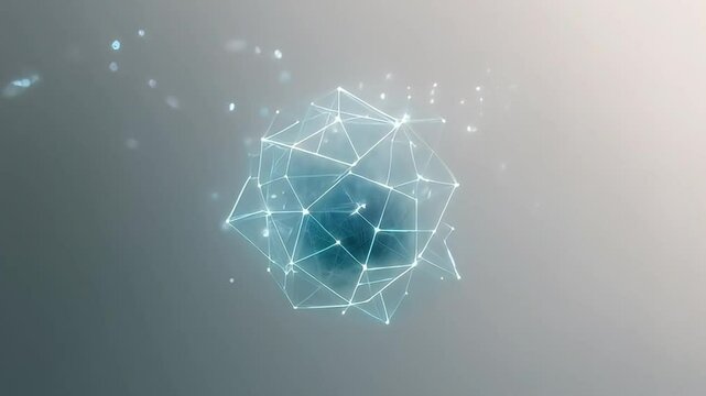 Elegant Geometric Structure with Glowing Nodes