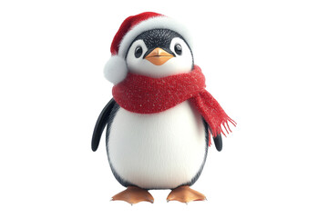 Fototapeta premium Festive penguin character holiday theme animated content winter wonderland playful concept
