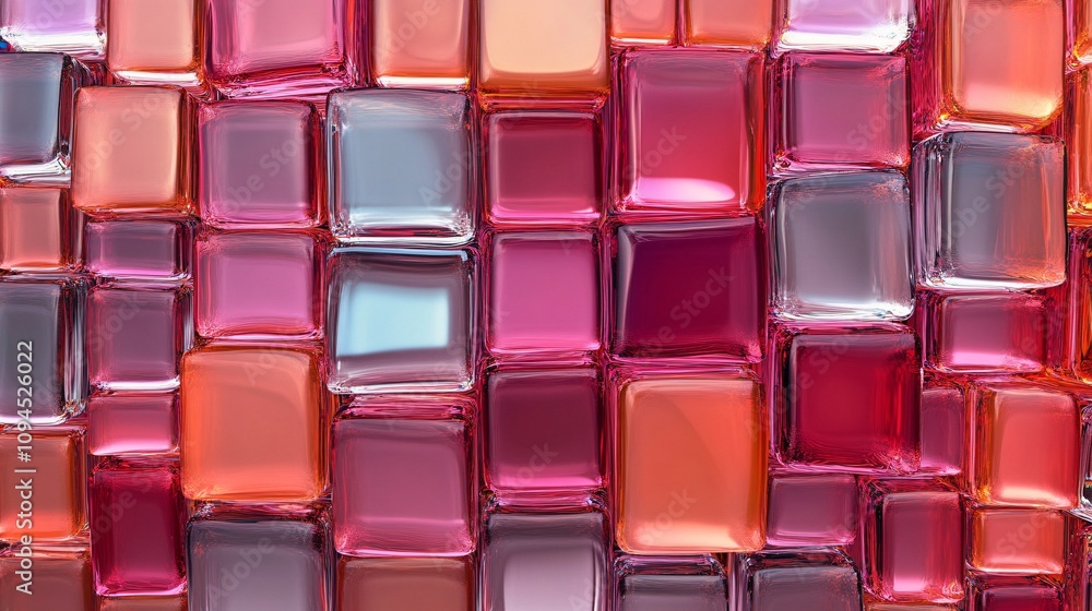 Poster colorful glass cubes creating a vibrant and textured background