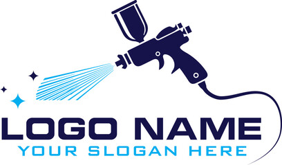 spray gun painting vector logo design free download
