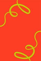 Orange background with green curly line