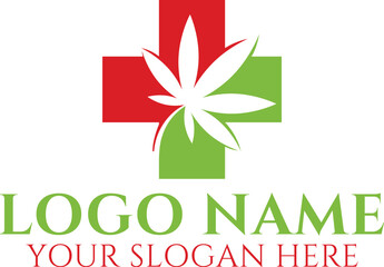 Cannabis marijuana icons, medical cbd, weed leaf symbols. Vector green plants of cannabis or hemp vector logo design.