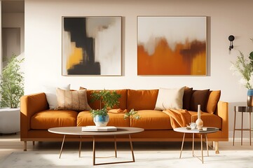 modern living room with fireplace