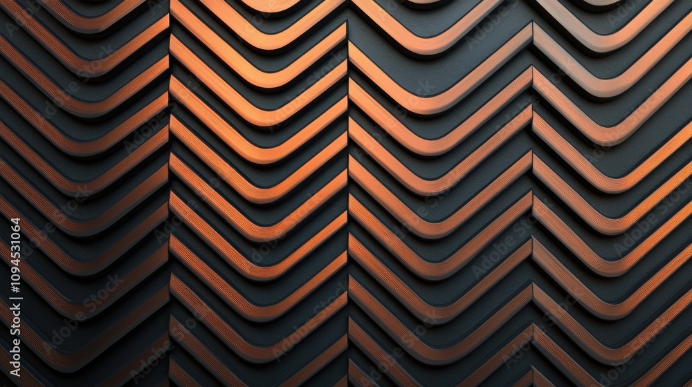 Aufkleber dynamic copper wave patterns studio digital art abstract design close-up