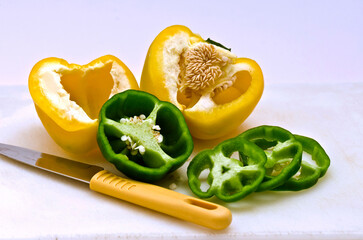 Bell Pepper With Knife