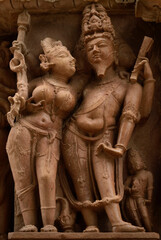 statue parshwanath temple, khajuraho, madhya pradesh, India, Asia