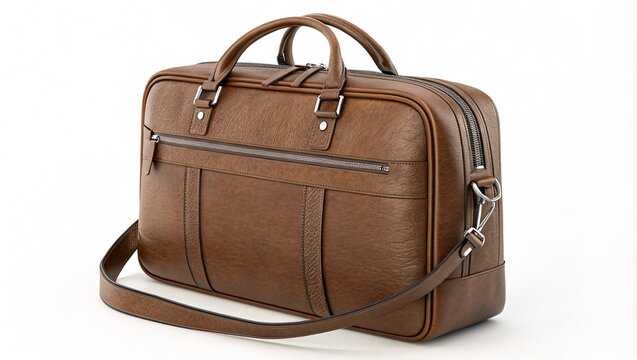Premium Dark Brown Leather Messenger Bag with Silver Hardware, Luxurious Business Accessory V7
