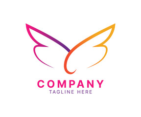 Obraz premium Abstract colorful wings logo icon vector template design with modern style for creative business.