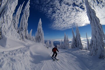 a wide view of a ski lift line