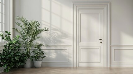 Stylish door frame with space for custom graphics
