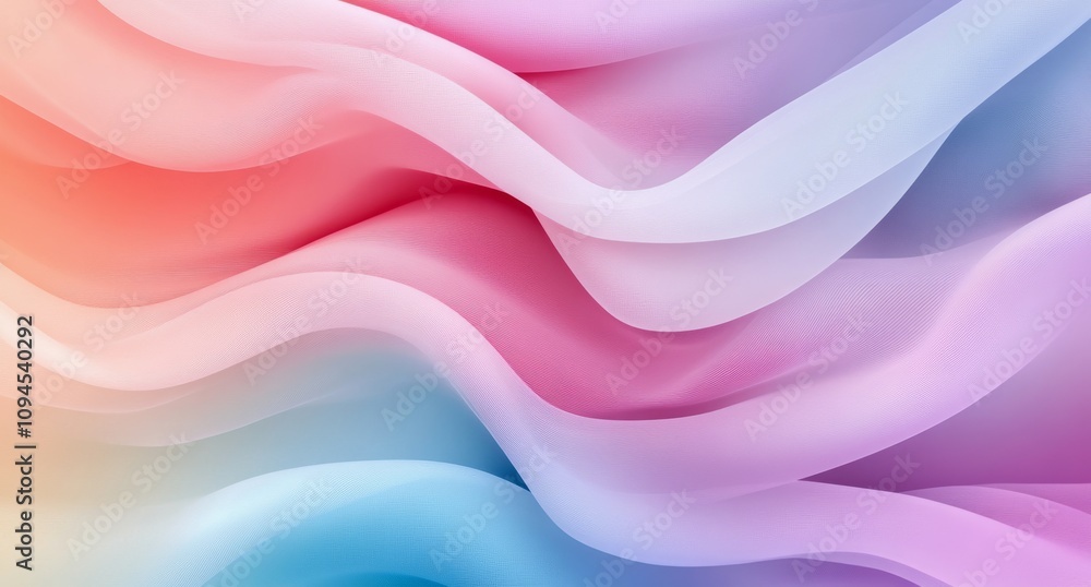 Poster colorful fabric waves create a soft and dreamy background for various creative projects
