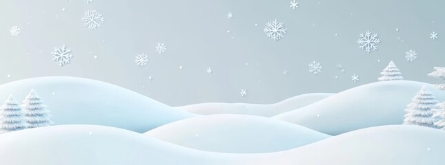 EPS10 illustration of a panorama blue background with white snowflakes