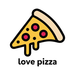 Love pizza logo vector for fast food cafe branding.