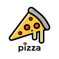 Love pizza logo vector for fast food cafe branding.