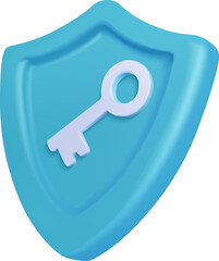 3d Shield with Key Security