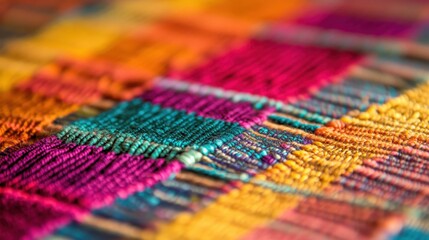 Fototapeta premium Colorful mats showcase intricate weaves, reflecting traditional craftsmanship and culture