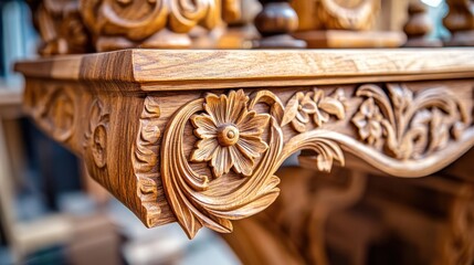 Hand-carved Estonian furniture features rich textures and intricate designs