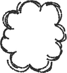 Crayon hand drawing cloud frame