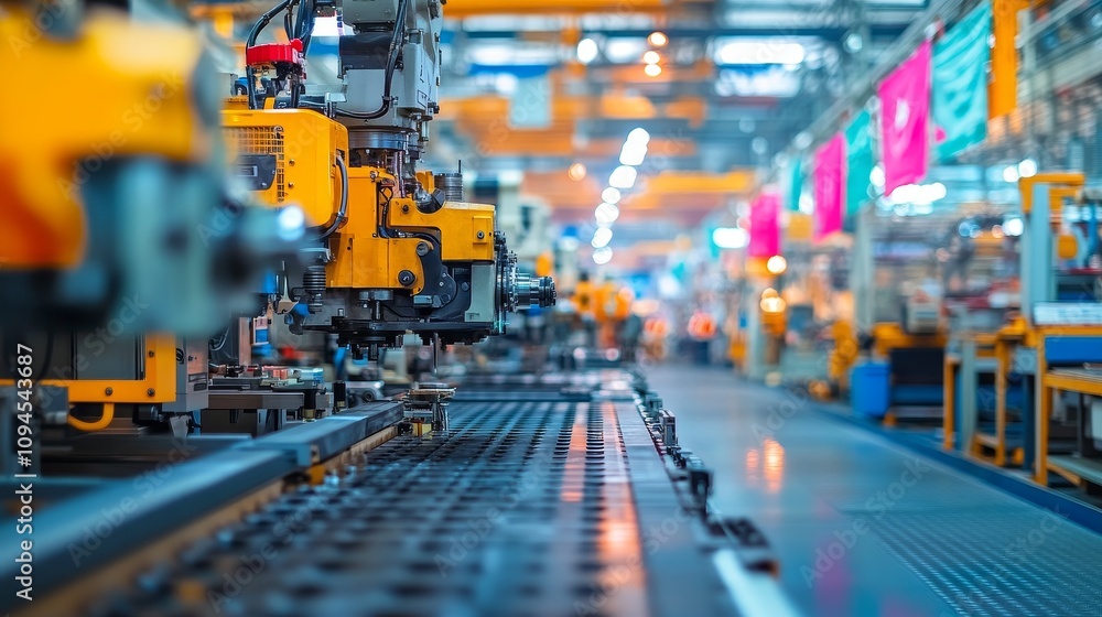 Poster Automated Assembly Line in a Modern Factory